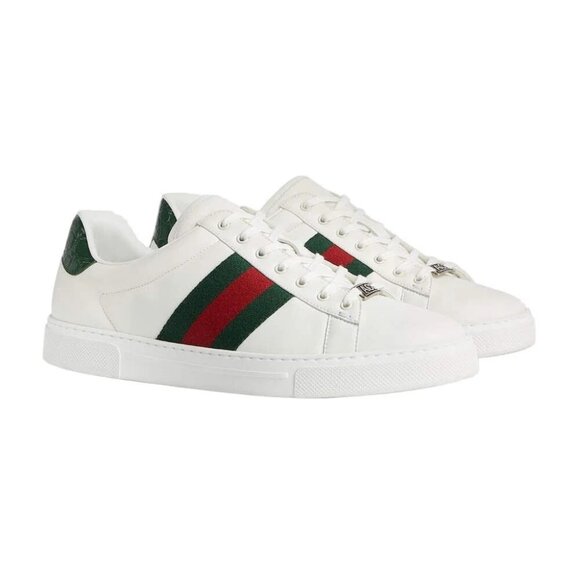 Gucci Men\'s Ace Leather Sneaker With Web White Size UK 7 - US 8 main image 5